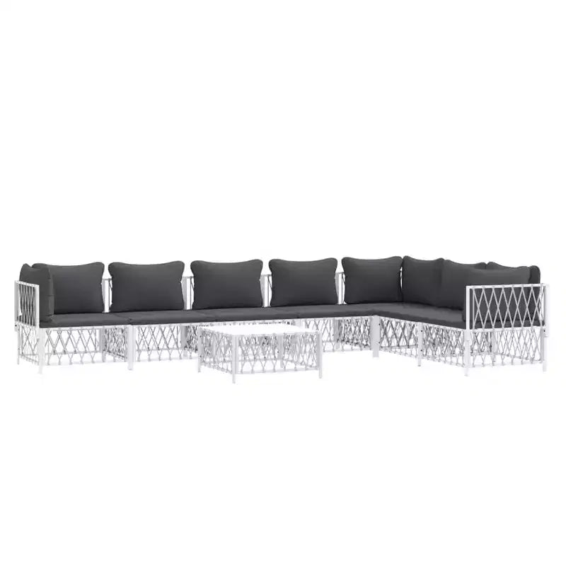 vidaXL 3 Piece Patio Lounge Set with Cushions Anthracite Steel