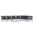vidaXL 3 Piece Patio Lounge Set with Cushions Anthracite Steel