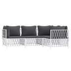 vidaXL 3 Piece Patio Lounge Set with Cushions Anthracite Steel