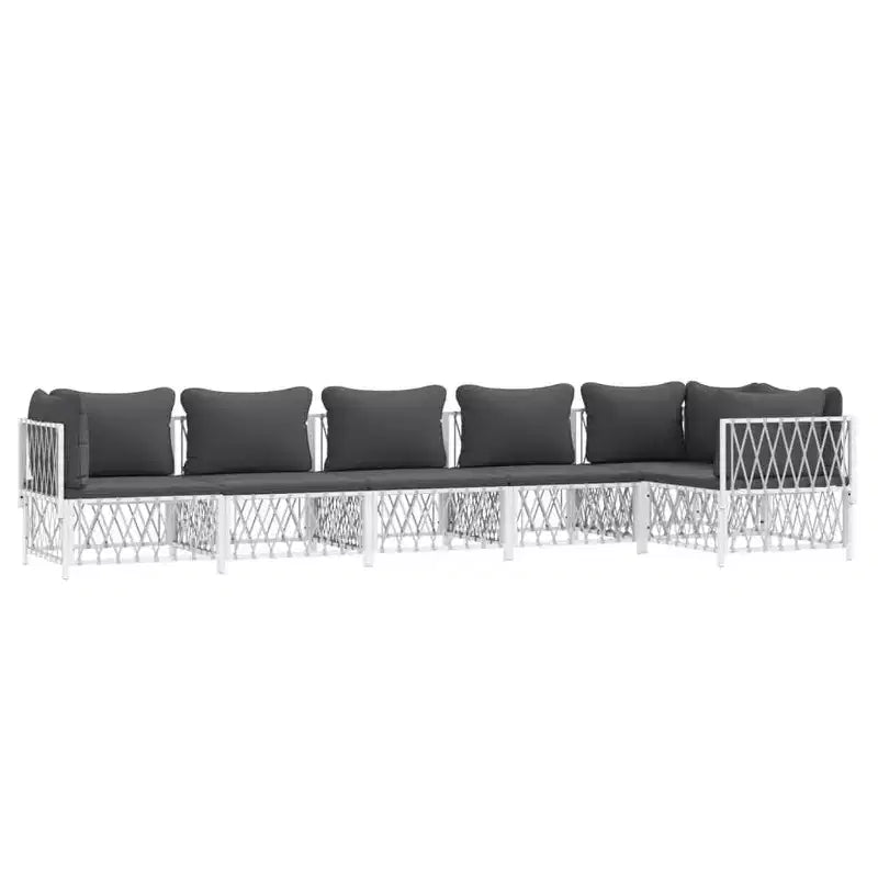 vidaXL 3 Piece Patio Lounge Set with Cushions Anthracite Steel