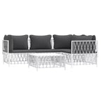 vidaXL 3 Piece Patio Lounge Set with Cushions Anthracite Steel