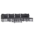 vidaXL 3 Piece Patio Lounge Set with Cushions Anthracite Steel