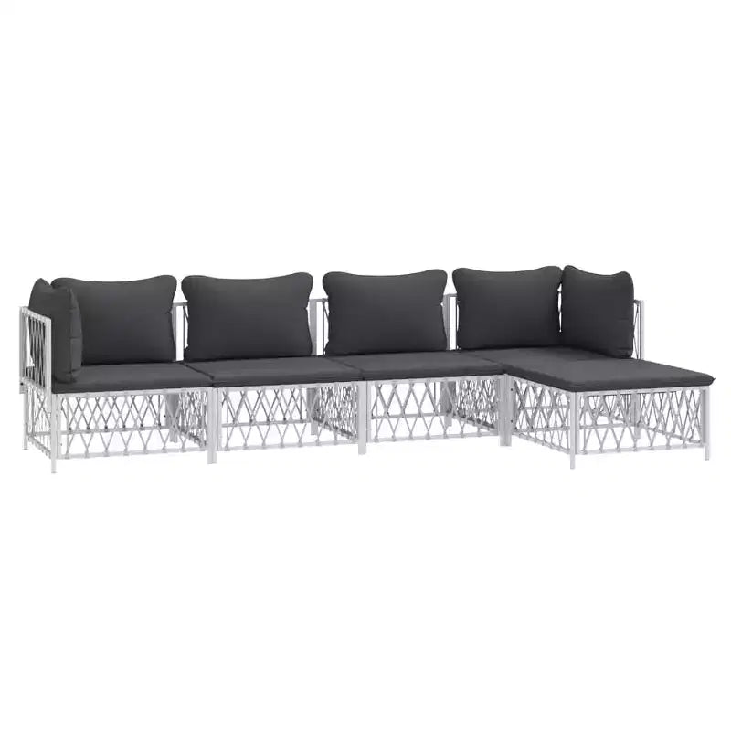 vidaXL 3 Piece Patio Lounge Set with Cushions Anthracite Steel