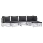 vidaXL 3 Piece Patio Lounge Set with Cushions Anthracite Steel