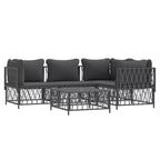 vidaXL 3 Piece Patio Lounge Set with Cushions Anthracite Steel