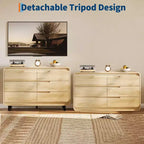 Commode à 6 tiroirs pour chambre à coucher, commode moderne en bois de 120 cm de large avec grand espace de rangement en bois, chiffonnier