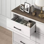 Galano 6-Drawer Dresser with Smooth-Glide Storage in Pearl White Oak 47 W