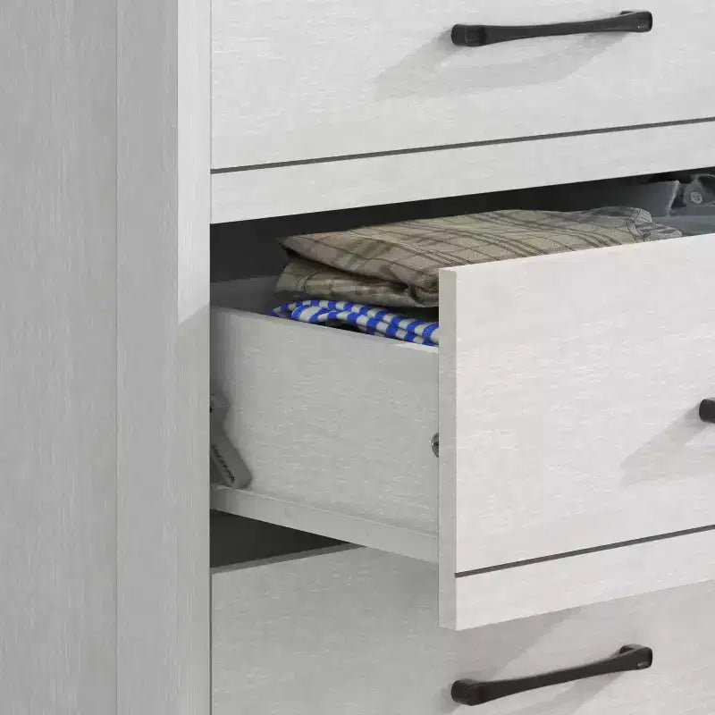 Galano 6-Drawer Dresser with Smooth-Glide Storage in Pearl White Oak 47 W