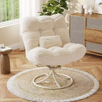 Oversize 360 Swivel Rocking Papasan Chair with Plush 6.3 Cushion, Comfy Oversized Lounge Chair for Indoor/Outdoor,Rattan Style Rocking Swivel Chair