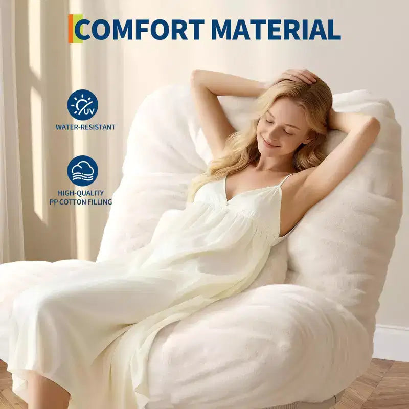 Fauteuil Papasan 360° pivotant et à bascule surdimensionné avec coussin moelleux de 16 cm, fauteuil de salon surdimensionné confortable pour intérieur/extérieur, fauteuil pivotant et à bascule style rotin
