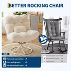 Fauteuil Papasan 360° pivotant et à bascule surdimensionné avec coussin moelleux de 16 cm, fauteuil de salon surdimensionné confortable pour intérieur/extérieur, fauteuil pivotant et à bascule style rotin