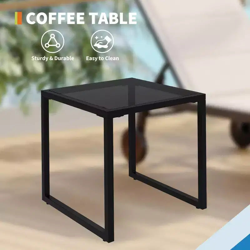 2 chaises longues de patio en textile avec table d'appoint, ensemble de chaises longues d'extérieur, chaise longue de piscine avec dossier réglable sur 5 niveaux, chaise de bronzage pour piscine, jardin, plage