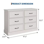COZONY Commode de chevet à 6 tiroirs, meuble de rangement en bois avec tiroirs spacieux, organisateur de table d'appoint de chambre à coucher peu encombrant