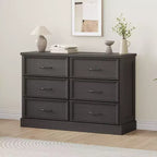 COZONY Commode de chevet à 6 tiroirs, meuble de rangement en bois avec tiroirs spacieux, organisateur de table d'appoint de chambre à coucher peu encombrant