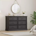 COZONY Commode de chevet à 6 tiroirs, meuble de rangement en bois avec tiroirs spacieux, organisateur de table d'appoint de chambre à coucher peu encombrant