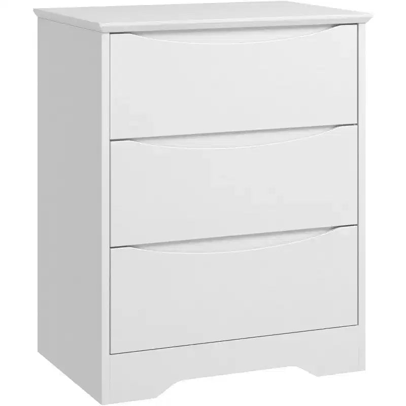 Commode en bois à 3 tiroirs, armoire haute moderne avec rangement profond, grande commode à tiroirs avec plateau large, commode longue de rangement pour chambre à coucher