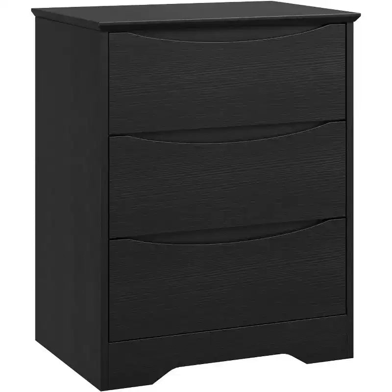 Commode en bois à 3 tiroirs, armoire haute moderne avec rangement profond, grande commode à tiroirs avec plateau large, commode longue de rangement pour chambre à coucher