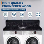 Acekool Washer Dryer Countertop, 2-Tier Laundry Topper with Edge Rails and Drawers, Organizer Shelf for Laundry Room Storage and Folding