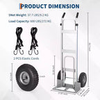COZONY Diable en aluminium/chariot monte-escalier, capacité de 272 kg, chariot robuste avec base extensible