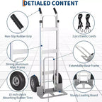 COZONY Diable en aluminium/chariot monte-escalier, capacité de 272 kg, chariot robuste avec base extensible