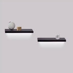 15.75 Black LED Floating Shelf C invisible-bracket wood wall mount with built-in LED, perfect bathroom/bedroom/kitchen dcor or book/plant display