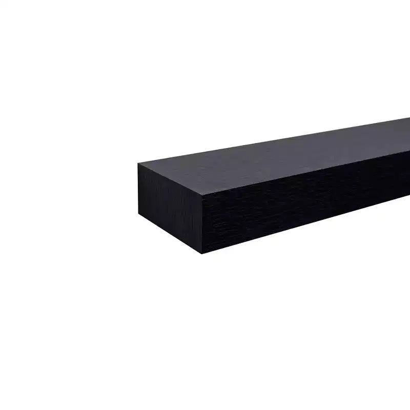 15.75 Black LED Floating Shelf C invisible-bracket wood wall mount with built-in LED, perfect bathroom/bedroom/kitchen dcor or book/plant display