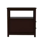 Retro Wooden End Table with Drawers and Open Shelf for Small Spaces - Brown