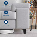 Canapé moderne 3 places de 85 pouces avec accoudoirs réglables et tissu chenille doux, canapé avec dossier touffeté de boutons pour salon et chambre