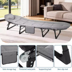 79 Portable Folding Bed with Cushion and Pillow, Camping Cot for Adults with Supports 500 Lbs, Lightweight Tent Cot for Patio Beach Indoor Outdoor