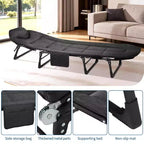 79 Portable Folding Bed with Cushion and Pillow, Camping Cot for Adults with Supports 500 Lbs, Lightweight Tent Cot for Patio Beach Indoor Outdoor