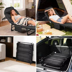 79 Portable Folding Bed with Cushion and Pillow, Camping Cot for Adults with Supports 500 Lbs, Lightweight Tent Cot for Patio Beach Indoor Outdoor