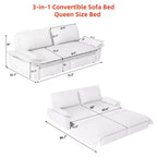 MAYEERTY 73.2 Queen Pull Out Sofa Bed, 3-in-1 Convertible Sleeper Sofa Multi-functional Corduroy Loveseat Bed Gray