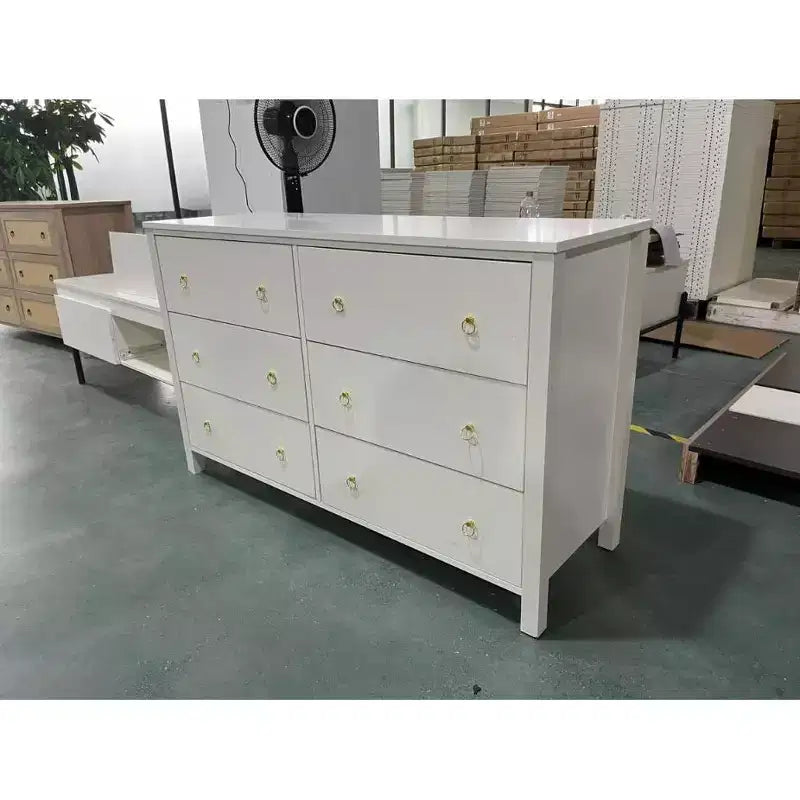 6-Drawer Flat Top Dresser with Round Pulls (PB Board)
