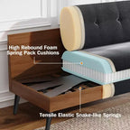 Dyonery Petit canapé deux places, canapé confortable de 127 cm avec coussins épais, canapé deux places sans outils pour chambre, petit canapé deux places pour petits espaces