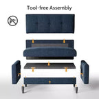 Dyonery Petit canapé deux places, canapé confortable de 127 cm avec coussins épais, canapé deux places sans outils pour chambre, petit canapé deux places pour petits espaces