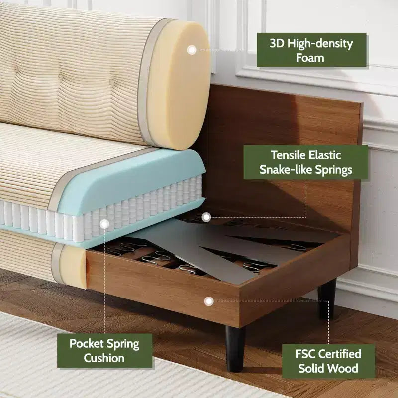 Dyonery Petit canapé deux places, canapé confortable de 127 cm avec coussins épais, canapé deux places sans outils pour chambre, petit canapé deux places pour petits espaces