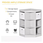 Meuble d'angle pour enfants HOMCOM, Organiseur de rangement pour jouets avec compartiments, Étagère à livres avec trois paniers pour salle de jeux, chambre d'enfant, salon, gris