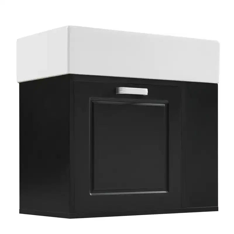 Meuble sous-vasque de salle de bain mural de 21,8 po avec lavabo, meuble de rangement de salle de bain avec tiroirs, meuble-lavabo simple avec étagère réglable