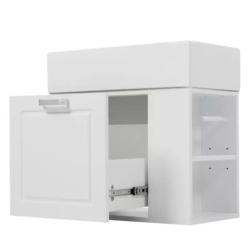 Meuble sous-vasque de salle de bain mural de 21,8 po avec lavabo, meuble de rangement de salle de bain avec tiroirs, meuble-lavabo simple avec étagère réglable