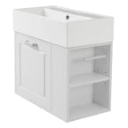 Meuble sous-vasque de salle de bain mural de 21,8 po avec lavabo, meuble de rangement de salle de bain avec tiroirs, meuble-lavabo simple avec étagère réglable