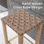 2-Pack 27.6 Metal Bar Stools  counter height, footrest, hand-made drawstring, kitchen/island/dining ready.