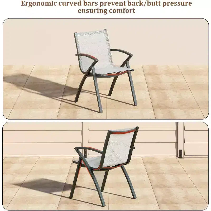 COZONY Aluminum Patio Chairs, Lightweight Frame 100 Adjustable Back Wide Seat Armrest for Garden Camping Poolside Beach Deck