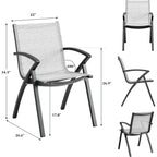 COZONY Aluminum Patio Chairs, Lightweight Frame 100 Adjustable Back Wide Seat Armrest for Garden Camping Poolside Beach Deck