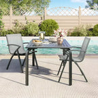 COZONY Aluminum Patio Chairs, Lightweight Frame 100 Adjustable Back Wide Seat Armrest for Garden Camping Poolside Beach Deck
