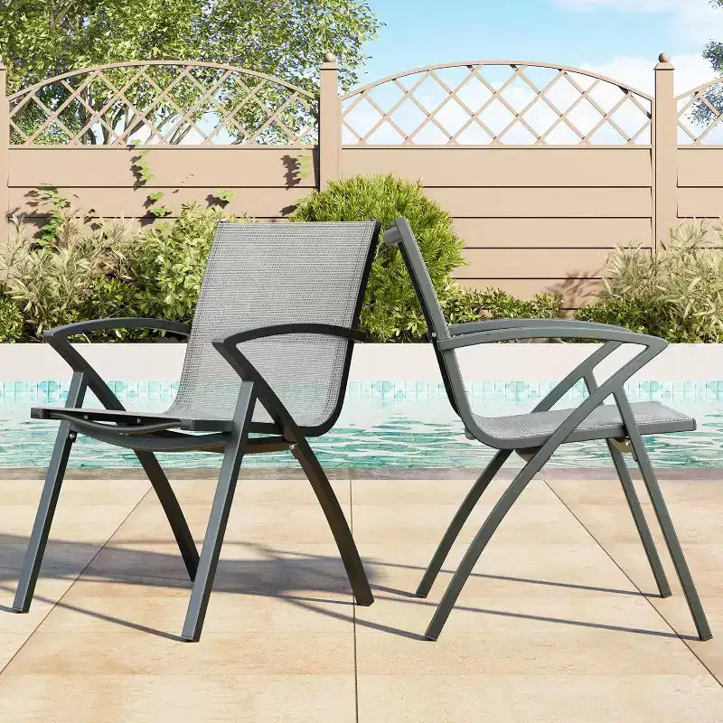 COZONY Aluminum Patio Chairs, Lightweight Frame 100 Adjustable Back Wide Seat Armrest for Garden Camping Poolside Beach Deck
