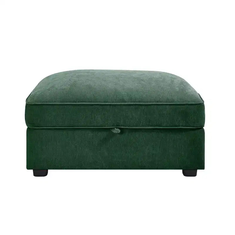 TUYOHW Pouf modulaire rectangulaire 33,8W avec rangement, Pouf repose-pieds avec rangement à couvercle relevable, Rembourrage en mousse haute densité, Décoration d'intérieur
