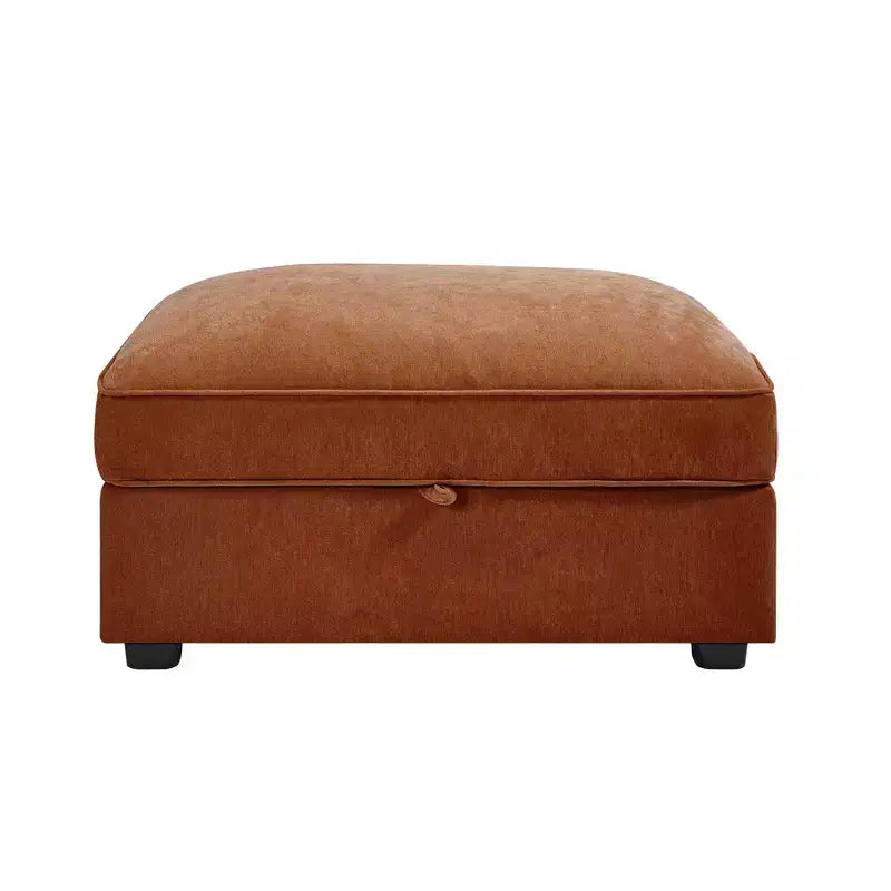 TUYOHW Pouf modulaire rectangulaire 33,8W avec rangement, Pouf repose-pieds avec rangement à couvercle relevable, Rembourrage en mousse haute densité, Décoration d'intérieur