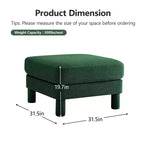TUYOHW 19.7 Plush Footrest Ottoman,Soft Fabric Ottoman Module for Sectional Sofa,Wooden Frame Square Footstool for Living Room