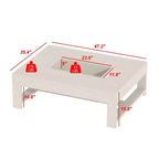Famapy Warm Coffee Table White Wood Grain Center Table Sofa Side Table 176LBS Load-Bearing Built-In Storage Organizer Rectangle/Square Coffee Table
