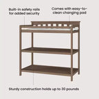 Child Craft Flat Top Infant Changing Table, Water-Resistant Pad and Safety Strap, Anti-Tip Kit Included to Prevent Tipping, Baby Safe Finish